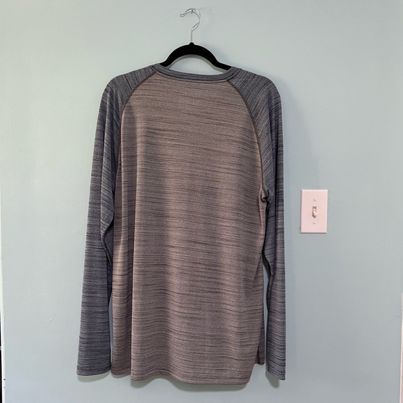 Adidas Men's Heathered Gray Long Sleeve Tee - Picture 3 of 3